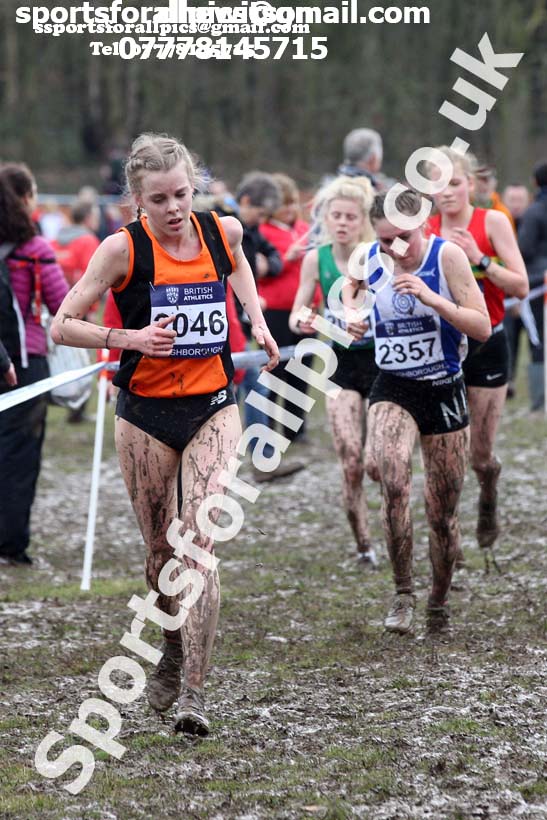 Womens under-17s 2018 British Inter Counties Cross Country Champs., Prestwold Hall, Loughborough. Photo: David T. Hewitson/Sports for All Pics